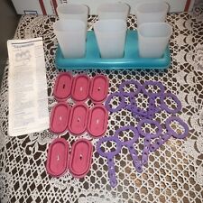 TUPPERWARE Ice Tups Popsicles Maker Mold Purple Pink Aqua Set 345 NEW /old Stock picture