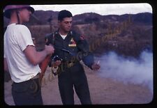 Korea Military Men Fire Extinguisher 35mm Slide 1950s Red Border Kodachrome picture
