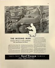 Magazine Print Ad Vintage 1942 WWII Scot Tissue Towels Scot-Tuff Missing Man picture