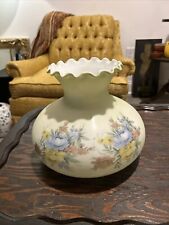 Vintage Tam-O-Shanter Style Hand Painted Oil Lamp Shade Globe Glass Floral picture