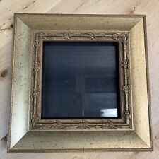 Wooden Square Gilt Picture Frame Ornate Floral Relief holds 5x5 photo picture