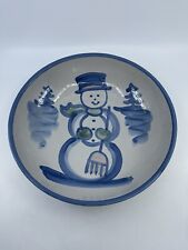 VTG Rare M.A. Hadley Snowman Serving Bowl Christmas Pottery Farmhouse Decor picture