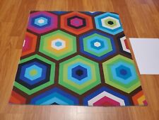 Awesome RARE Vintage Mid Century Retro 70s 80s Colorful Hexagons Cool Fabric  picture
