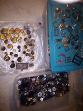 Nice lot of Shirt buttons, belt buckles, zippers and more Military vintage more picture