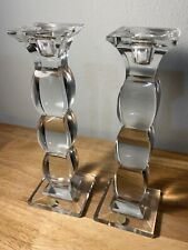 Stunning Heavy Crystal 10” Candlestick Holders 24% PBO, Made In Czech Republic picture