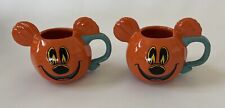 2 Disney Parks 2023 Mickey Mouse Pumpkin Halloween Jack-o'-Lantern Coffee Mug picture