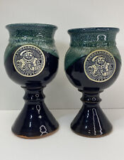 Pair of VTG 1993 Minnesota Renaissance Festival Pottery Goblets- Peter Deneen picture