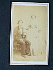 1860s Fancy Couple CDV Civil War Era Revenue Stamp Binghamton NY B7421 picture