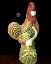Sarreid, Ltd. Carved Clay With Enamel Rooster Statue Made In Mexico 16 1/2