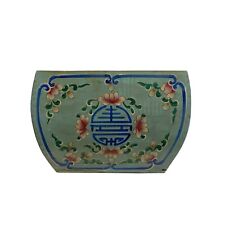 Chinese Wood Square Blue Gray Lacquer Graphic Handle Bucket ws1957A picture