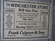 1924 THE WINCHESTER STORE Los Angeles California 30-30 Winchester Carbine picture