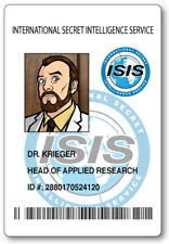DR. KRIEGER FROM ARCHER ID NAME BADGE TAG PROP HALLOWEEN MAGNETIC BACK picture