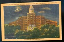Linen Postcard Hot Springs National Park AR - Army Navy Hospital Moonlight picture