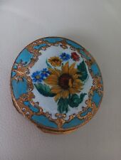 Vintage Compact ITALIAN OR FRENCH  SIZE 3  INC ENEMEL BEUTIFULL FLOWERS picture