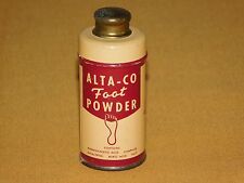 VINTAGE MADE in  USA OLD DOLGE  ALTA-CO FOOT POWDER  1/2 OZ TIN CAN MOSTLY FULL picture