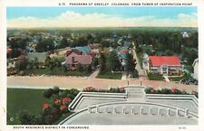 Birdseye Panorama of Greeley Colorado CO South Residence District c1930 Postcard picture