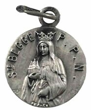Vintage Catholic Signed Karo St Begge Silver Tone  Religious Medal, France picture