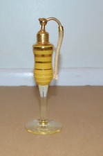 Vintage Art Deco DeVilbiss Yellow & Gold Perfume Atomizer & Dropper Missing Bulb picture