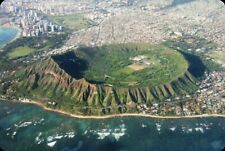 Aerial View of Diamond Head, Waikiki & Honolulu, Oahu Hawaii, Volcano - Postcard picture