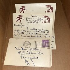 1942 Love Letter Post Great Depression: New Jersey Tornado Hitchhiking Elf Bowl picture
