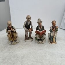 VTG Old Man Decor Lot Of Four Ole Man Reading Sitting Farming picture