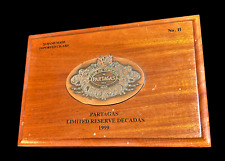 Partagas Limited Reserve Decadas 1999 Empty Wooden Cigar Box w/ 2 Cigar Inserts picture