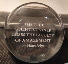 VTG Hans Selye True Scientist Never Loses Quality of Amazement PAPERWEIGHT Glass picture