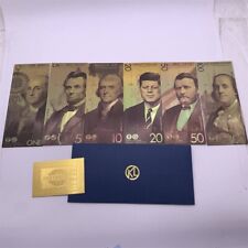 6pcs US President Gold Banknotes USD 1/5/10/20/50/100 Dollars Commemorative picture
