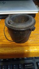 Antique Small Cast Iron THE HOME Glue Double Pot w/Good Luck Swastika Melting picture