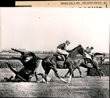 LG991 1964 Wire Photo NOBODY HURT HARBOR HILL HANDICAP AQUEDUCT RACE TRACK SPILL picture