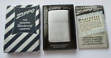 NICE VINTAGE PAT. 2032695 ZIPPO LIGHTER IN BLACK STRIPED BOX WITH GUARANTEE picture