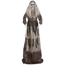 Haunted Living 5-FT Animated Zombie Woman Black &White Dress Hallowen Decoration picture