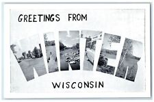 c1940's Greetings From Winter Wisconsin WI Developing Fine Farming Area Postcard picture