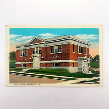 Postcard Virginia Waynesboro VA Public Library 1930s Linen Unposted picture