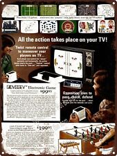 1974 Electronic Video Game Odyssey Football Hockey Console Metal Sign 9x12