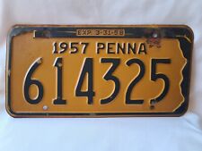 Vintage 1957 Pennsylvania #614325 License Plate 12224 picture
