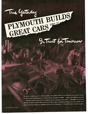 1943 Plymouth Builds Great Cars WWII Tank Assembly Line Vintage Print Ad picture