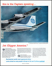 1958 Pan American Jet Clipper USA to London flight retro photo print ad L13 picture