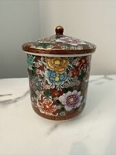 Highly Decorated Vintage Kutani Ware Lidded Cup Japanese Porcelain picture
