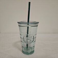 Starbucks Made In Spain 16 oz Grande Recycled Glass Tumbler Cup w/ Straw picture