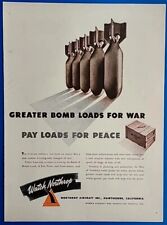 1942 Northrop Aircraft Greater Bomb Loads For War... 1940's Magazine Print Ad picture
