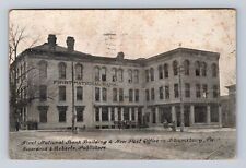 Bloomsburg PA-Pennsylvania, First Nation Bank & Post Office, Vintage Postcard picture