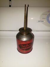 Vintage Red OUR OWN HARDWARE Advertising Oil Can Thumb Oiler picture