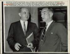 1961 Press Photo Secretary of State Dean Rusk & J. William Fulbright, Washington picture