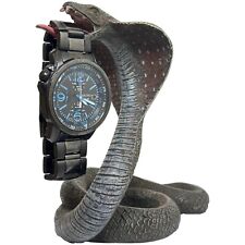 Decorative Cold Painted Bronze Cobra Snake Pocket Wrist Watch Holder picture