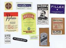 lot 12 different pharmaceutical labels 1930's Bayer Squibb Seeck & Kade  C98 picture