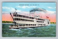 Excursion Steamer JS De Luxe, Transportation, Vintage Postcard picture
