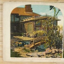 Nikko Secret Bridge House Stereoview c1905 Long Beach California Home Card H1409 picture
