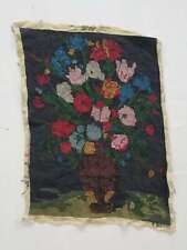 Antique Victorian Floral Bead Work Panel 75x54cms picture