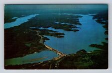 Bagnell Dam MO-Missouri, Aerial View of Dam, Lake of Ozarks, Vintage Postcard picture